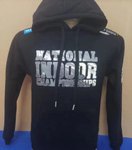 Load image into Gallery viewer, IN STOCK National Juvenile Indoors Day 3 2024 Hoodie (April 7th Names)