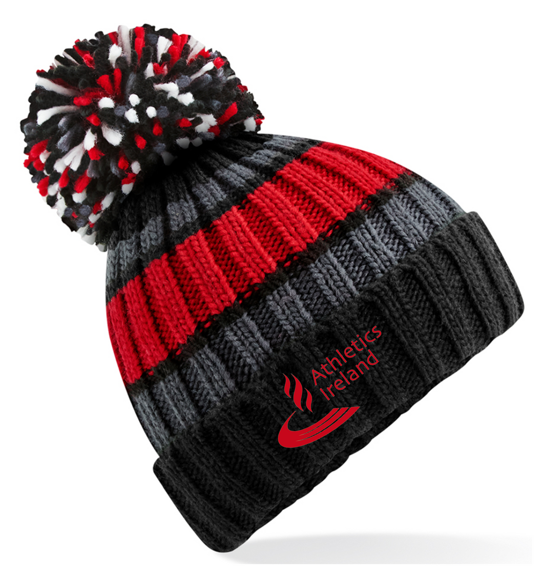 Athletics Ireland Striped Pom Pom Hat