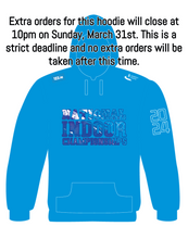 Load image into Gallery viewer, EXTRA ORDER National Juvenile Indoors Day 1 2024 Hoodie (March 23rd Names)