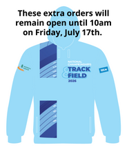 Load image into Gallery viewer, EXTRA ORDER National Juvenile Track &amp; Field Championships Day 4 2026 Hoodie (July 12th Names)
